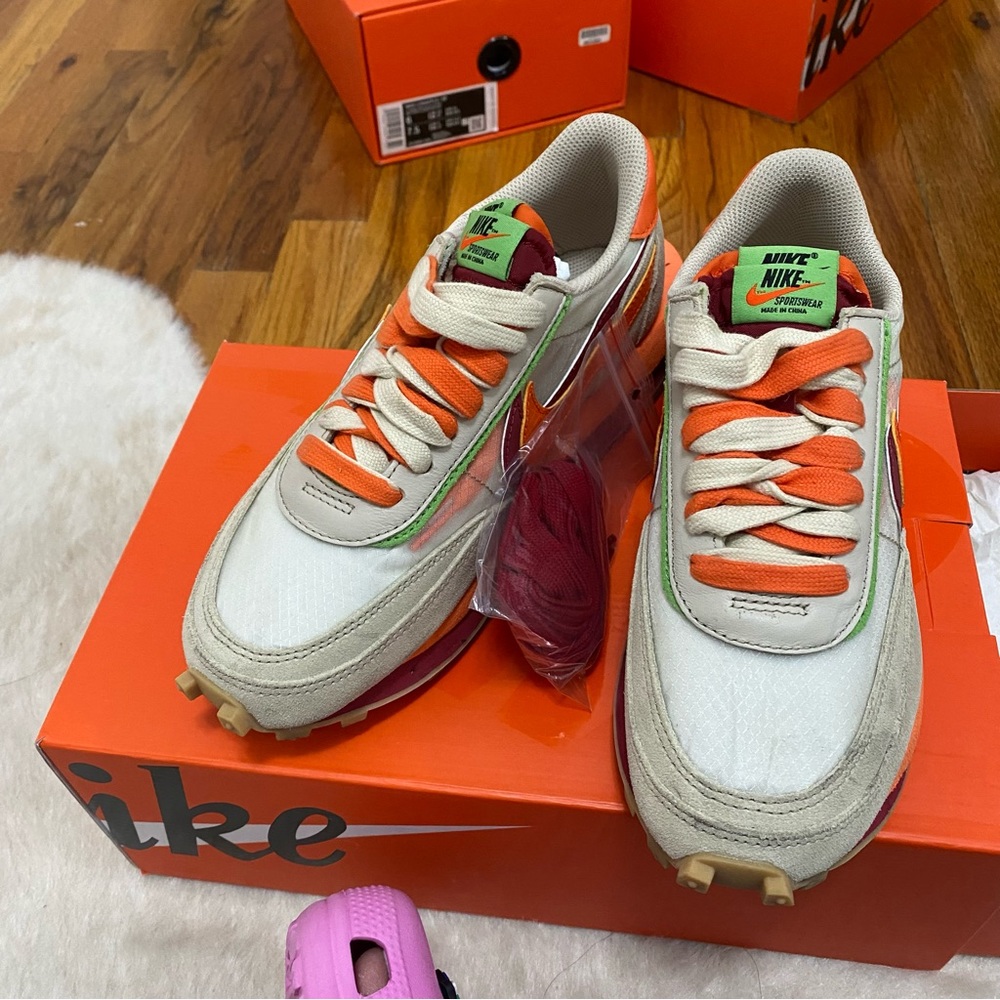 Nike waffle clear toe sacai